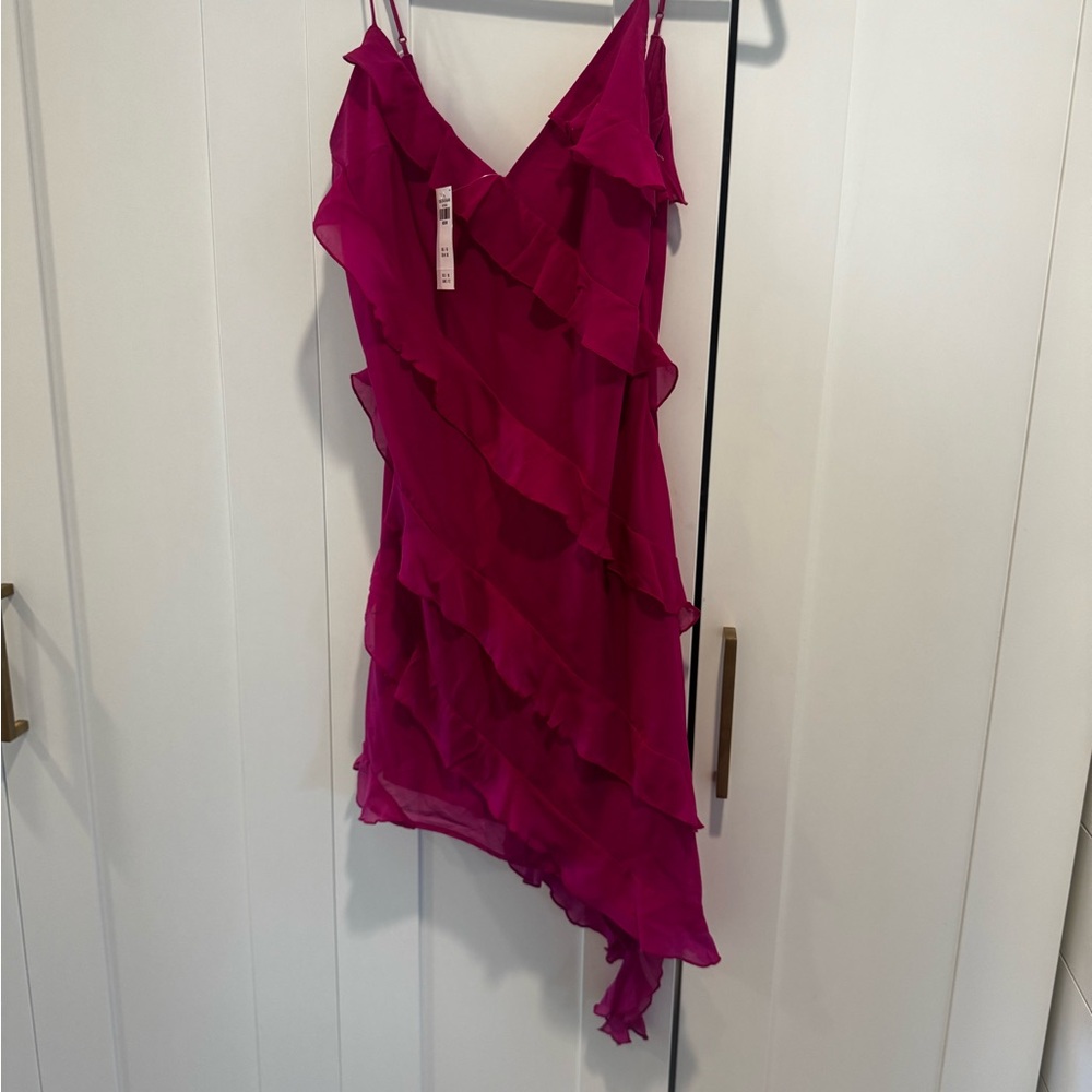 Abercrombie & Fitch Fuchsia Ruffle Mini Dress - Picture 6 of 6